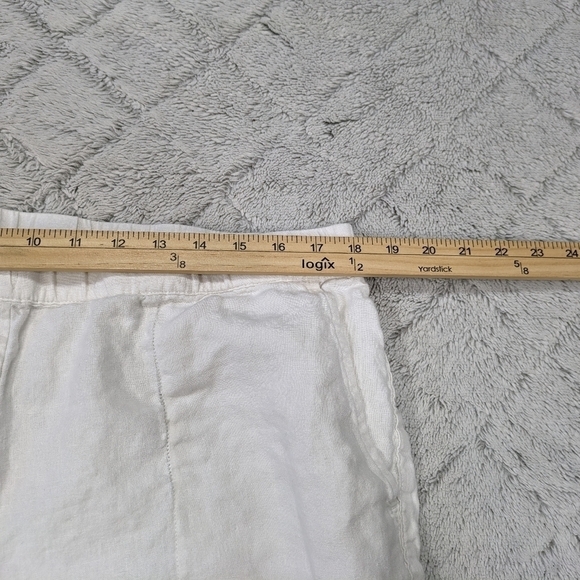 J. Jill Pants Women's XL White Linen Pure Pull On Rolled Cuffs High Rise Stretch - Picture 6 of 8